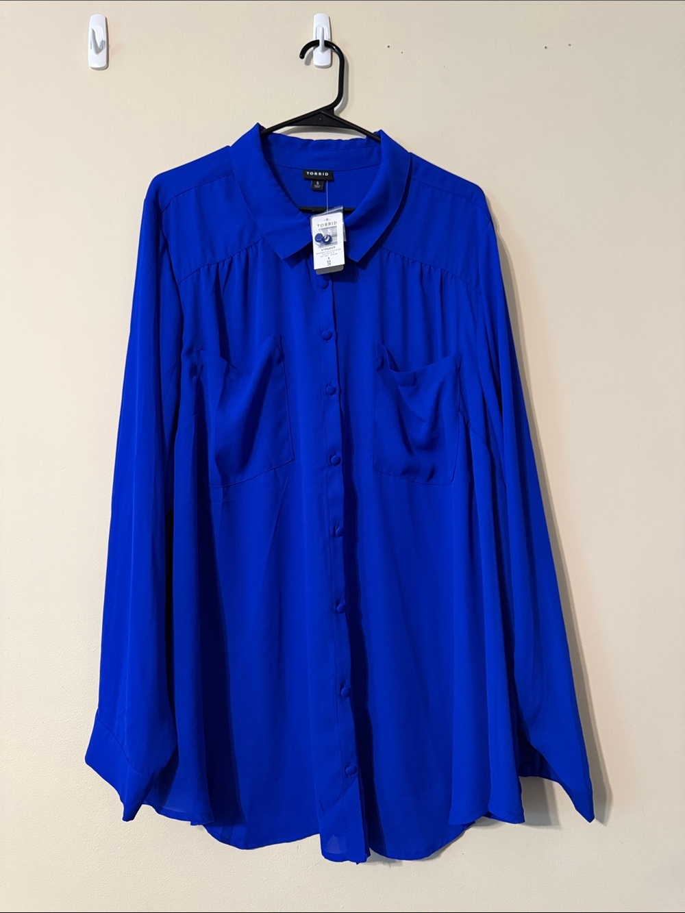torrid cobalt blue button-up blouse